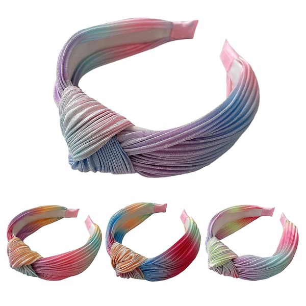 Hållbar bredbrättad hårbåge för kvinnor med tie-dye-stil sminkhårbåge