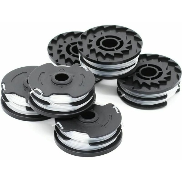 Set med 6 ersättningsspolrullar för LIDL Parkside PRTA 20-Li A1, B2, C3, PRT 550 A1, A3, PRT 300 A1-2 x 4m 1.6mm sladdlös grästrimmer