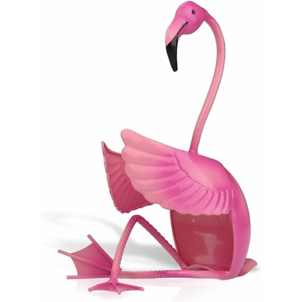 Vinskåp vackert flaskskåp tillverkat av metall dekorativ skulptur för hantverk (flamingo)