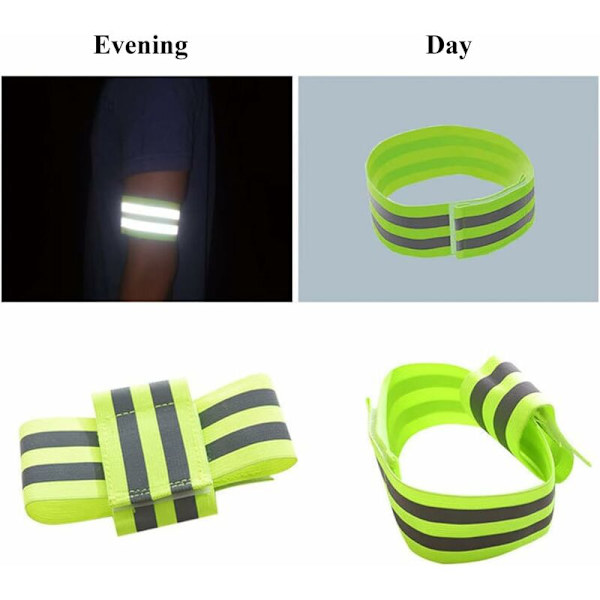 Reflekterande säkerhetsarmband, justerbart reflekterande armband och elastiskt säkerhetsreflekterande band för utomhusjogging, cykling, vandring