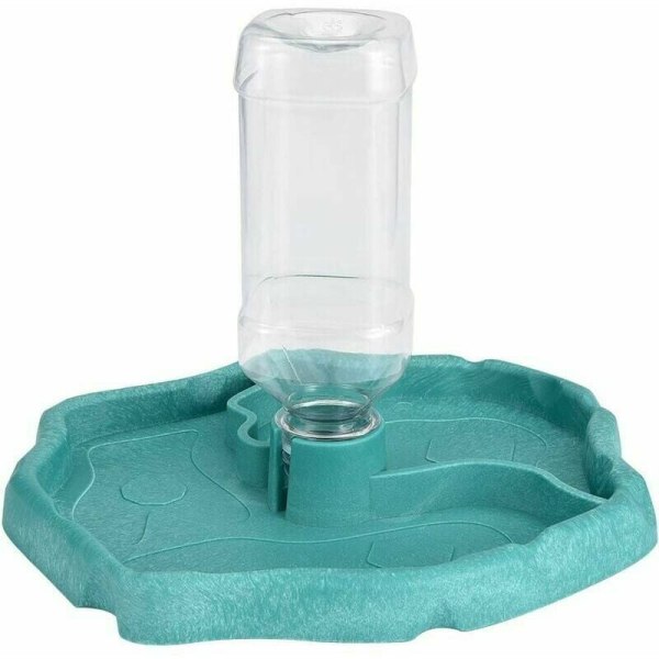 Reptil Vattenfontän Sköldpadda Vattenfontän Sköldpadda Skål Matare 2 i 1 Matare Skål Tillbehör Tillverkad av Läckagesäker Plast - Blå