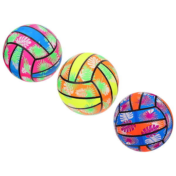 3 st färgglada uppblåsbara vattenvolleybollar för strandpoolvolleybollleksak slumpmässig färg（22,00X13,00X4,00CM, slumpmässig färg）