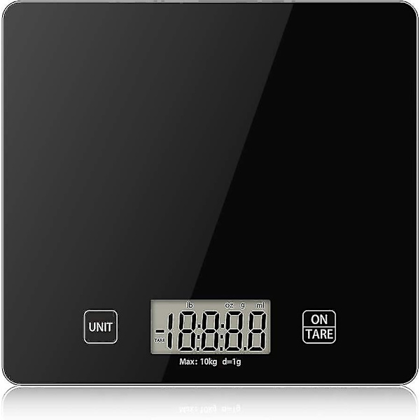 Hög precision köksvåg 10 kg/1 g, professionell digital precisionsvåg med LCD-bakgrundsbelysning, automatisk stopp- och tareringsfunktion, med batteri