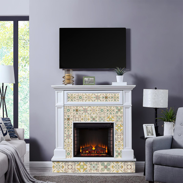 (C) Selvklebende fliser 20x20 Industriell stil Selvklebende backsplash for kjøkken murstein, 24 stk veggklistremerker Bad kjøkken selvklebende veggfliser med flis P
