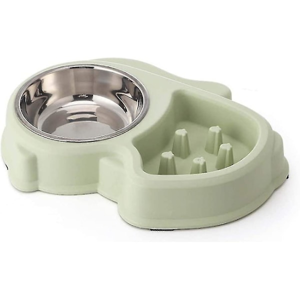 Anti-gulpe hundekop katteskål anti-gulpe katteskål dobbeltformål langsom madskål anti-kvælning hundebow