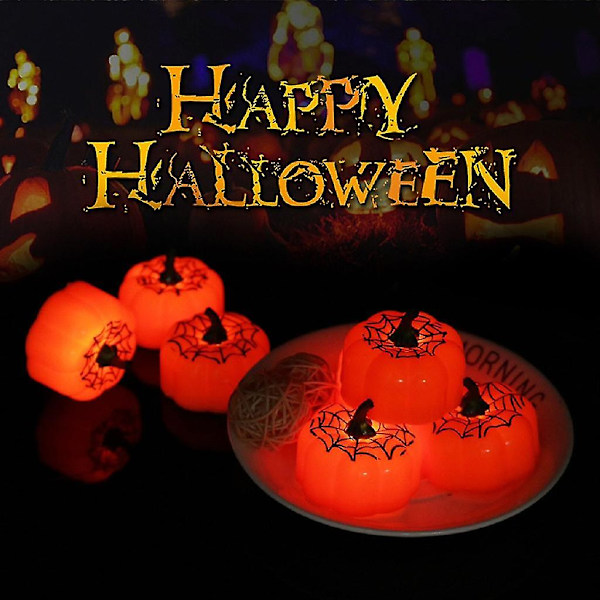 12 stk Halloween lys LED gresskarlampe for festdekorasjon gresskarlampe