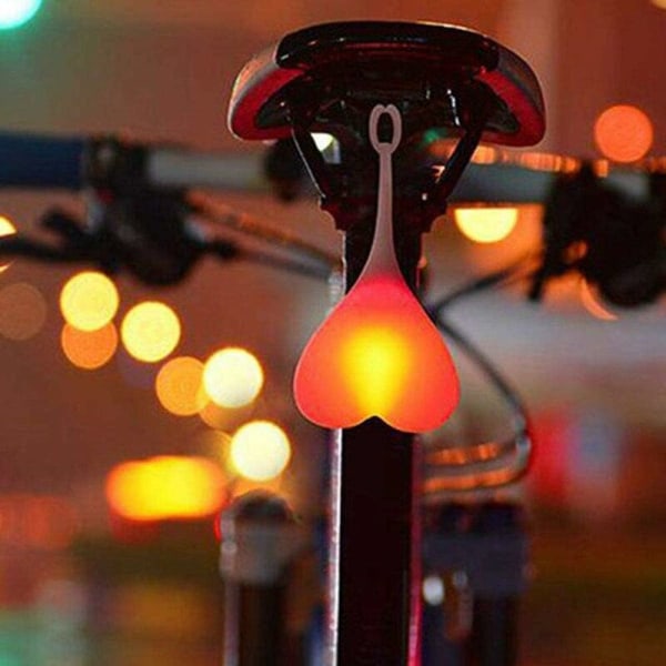 Hjärtformat LED-bakljus för cykel, bakljus för cykel, bakljus för cykel, bakljus med LED, bakljus för njure, nattvarning, longziming