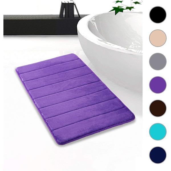 Bathroom bath mat absorbent non-slip bath mat washable bath mat - 50x160cm (purple) (50*160cm, purple)