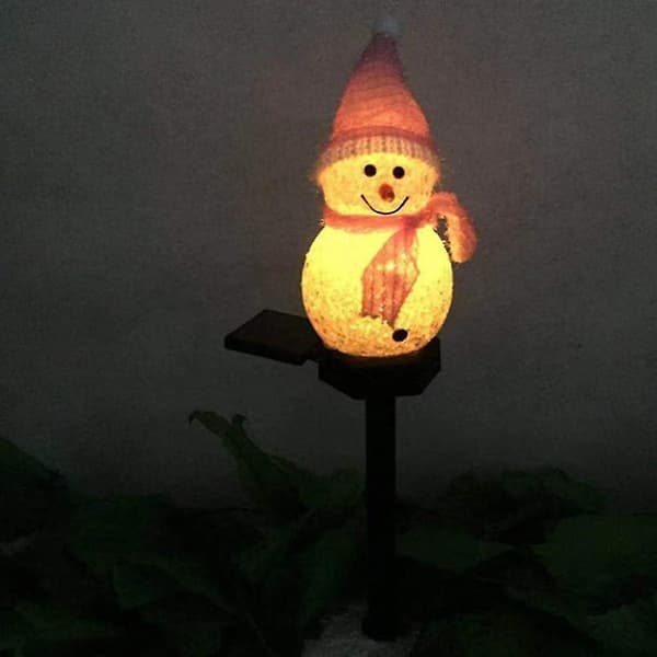 2 LED Solcelle Snemand Lys Have Dekoration Julebelysning Havebelysning Solcelle Lys Lampe til