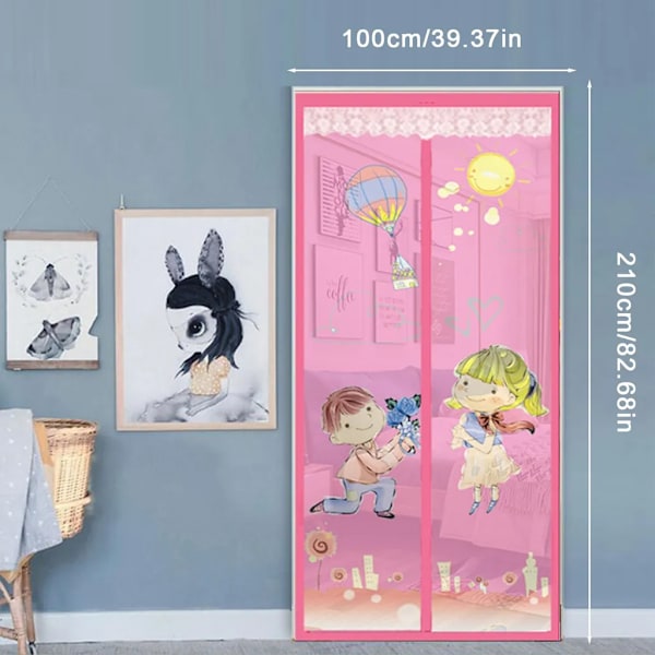 Myggnät dörr 100x210 cm, tvättbar insektsskydd för balkongdörr, altandörr, skjutdörr, magnet myggnät dörrgardin blå #2