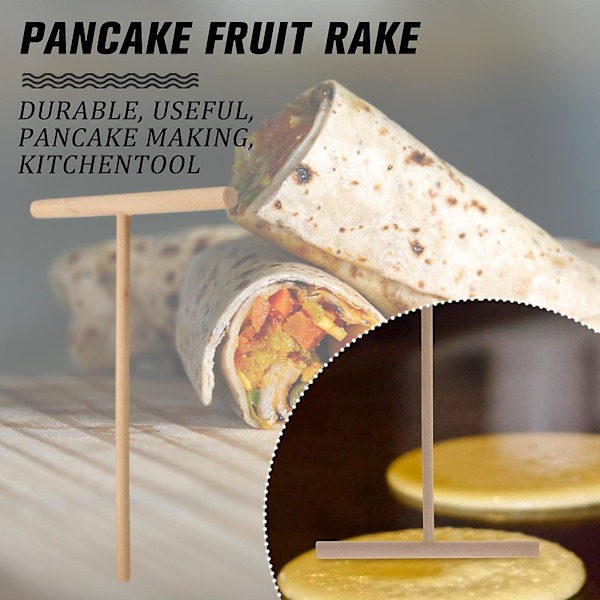 Crepe Maker Pandekagedej Træspreder Pind Hjem Køkken Kit DIY Værktøj（Som vist）