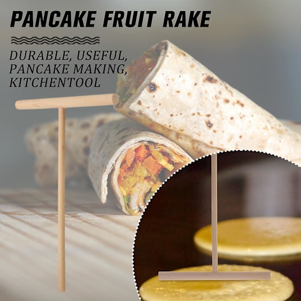 Crepe Maker Pannekakerøre Tresprederpinne Hjemmekjøkkensett DIY-verktøy（Som vist）
