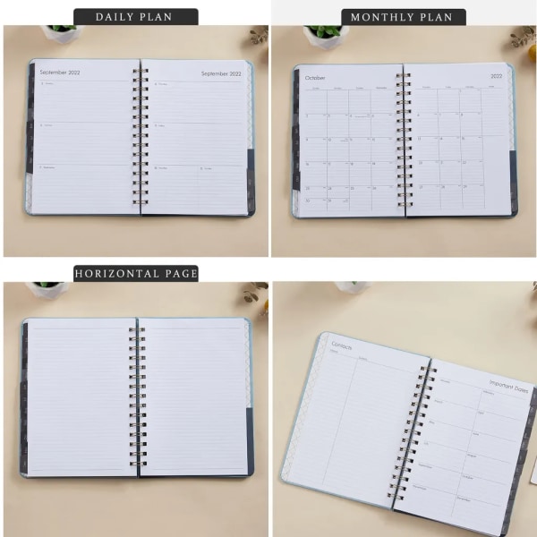 A5 Notebook School Diary 2022 Notebook Daily Weekly Planner 160 sidor Spiral Notebook