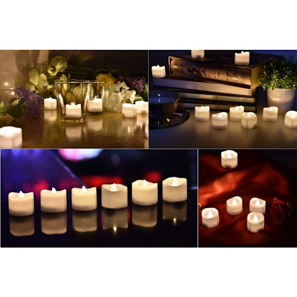 LED-ljus, LED-värmeljus, flamlös ljus med timer, automatiskt läge: 6 timmar på och 18 timmar av, 3,2x3,6 cm, [12 stycken, varmvit]