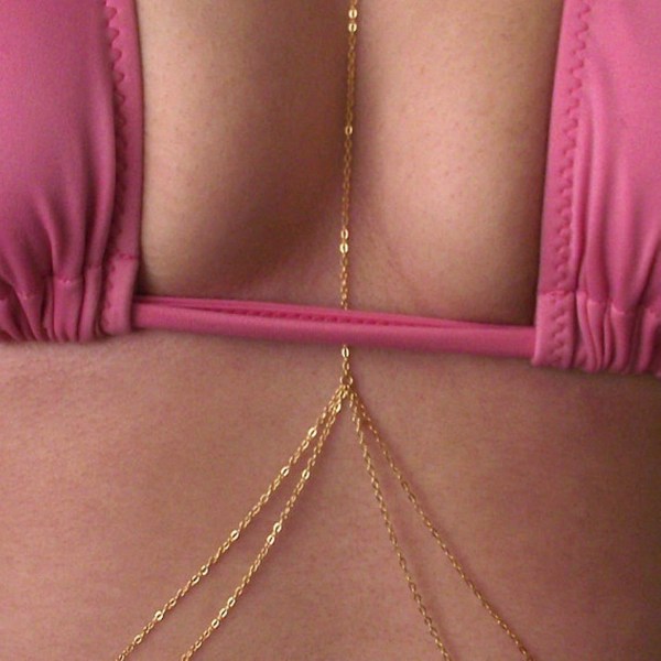 Boho Gold Layered Body Chain Midje Buke Sele Chain Bikini Chains Beach Body smykker for kvinner og jenter