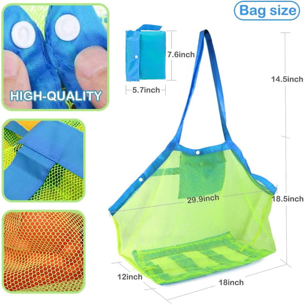 Mesh Strandväska Extra Large Strandväskor Och Tote Tote Ryggsäck Leksaker Till