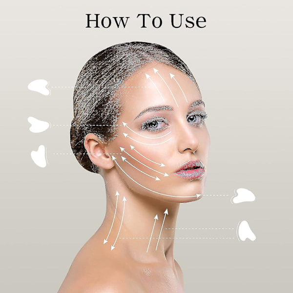 Gua Sha ansiktsverktøy Gua Sha verktøy Gua Sha Jade for ansiktshudpleie Ansikt Kropp Akupunktur Lindre muskelspenninger Reduser hevelse Feriegave