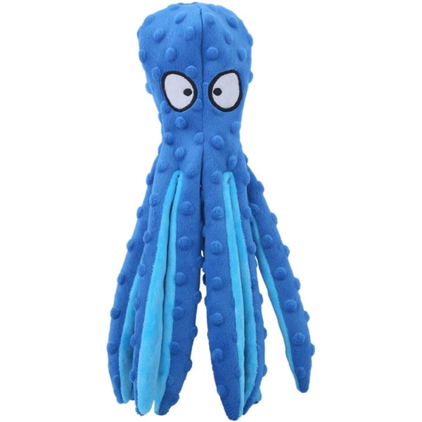 Octopus Shape Cute Soft Plush Dog Bite Resistant Sound Squeaking Pet Toy, Perfect For Kid' Birthday, Christmas Gift Blue