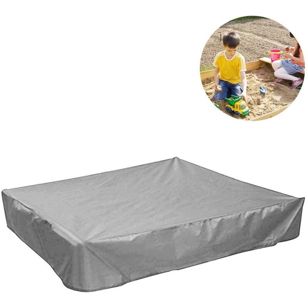 Sandlåda cover för barn fyrkantigt vattentätt parasoll (150 x 150 x 20 cm, grå)