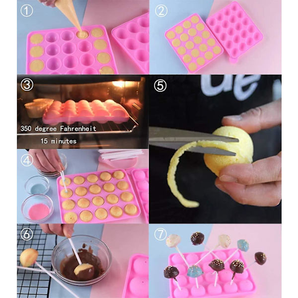 20 håls silikonform för tårta på pinne - form för lollipops, festcupcakes och tårtor,