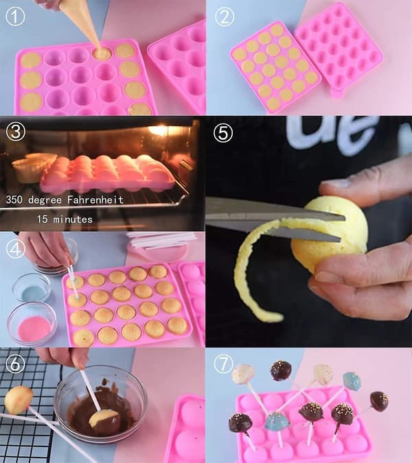 20 håls silikonform Popsicle-form - Lollipop-fest Cupcake-form,