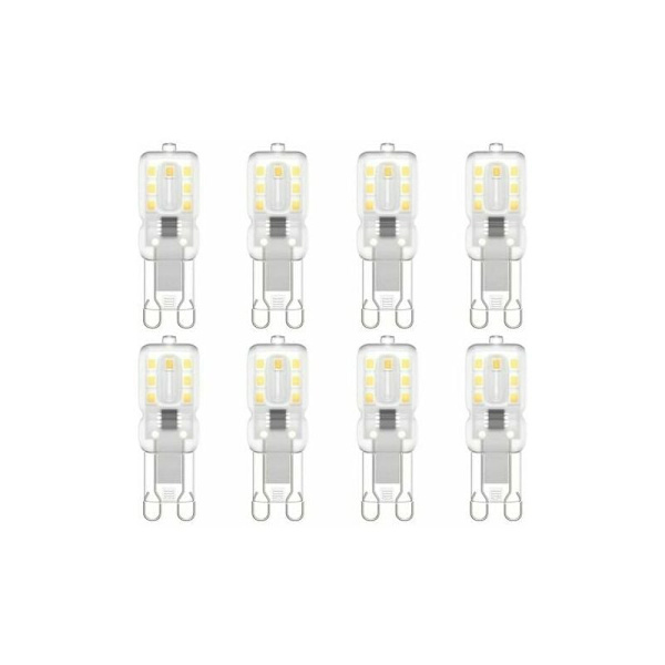 IJYHSB BETT G9 LED-lampa, G9 LED 220V Naturligt vitt 3000K 3W Halogen motsvarande 30W Halogenljus 8-pack DOPA