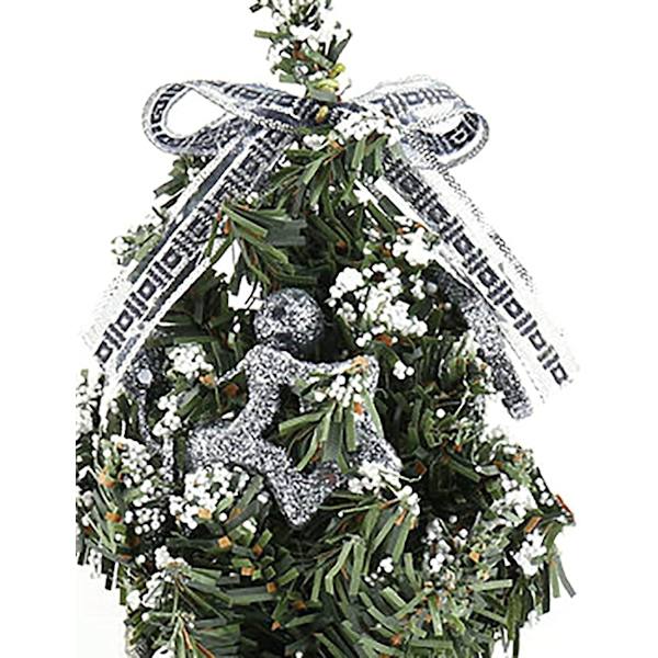 Julgran Julgranstopp Mini Liten Konstgjord Julgran Med Prydnader Juldekoration Dekoration 0821 (färg: Silver; Storlek: 20 cm