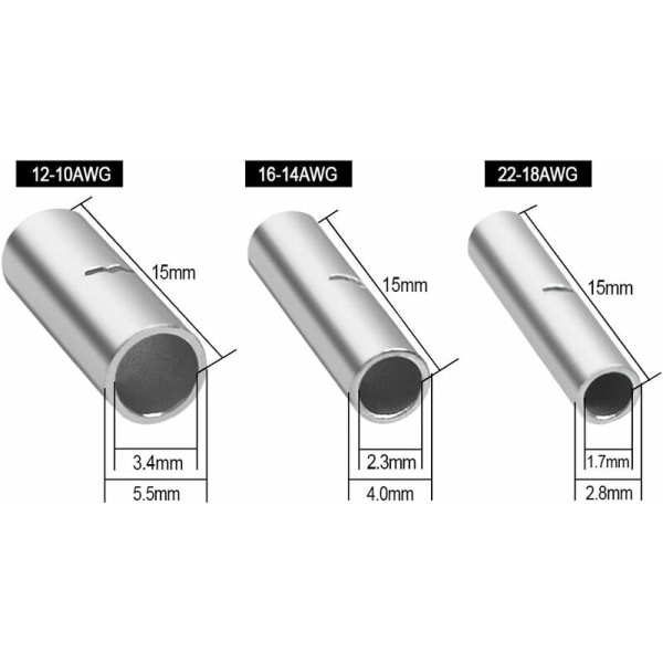 Oisolerade skarvhylsor, 200 st lödfria genomskinliga hylsor kabelklämterminaler, 22-18AWG, 16-14AWG, 12-10AWG med förvaringslåda