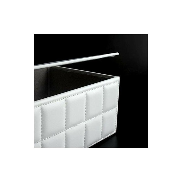 PU-läder servettbehållare, servettdispenser, 25 x 14 x 9,5 cm (vit)