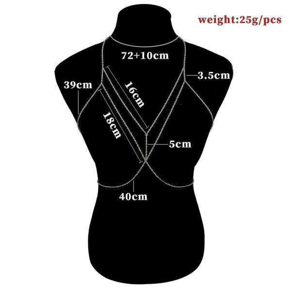 Fashion Simple Sexy Belly Body Chain Halskæde Bikini Wire Harness Body Kvinder Og Piger Sexy Simple Cross Body Chain（SILVER）