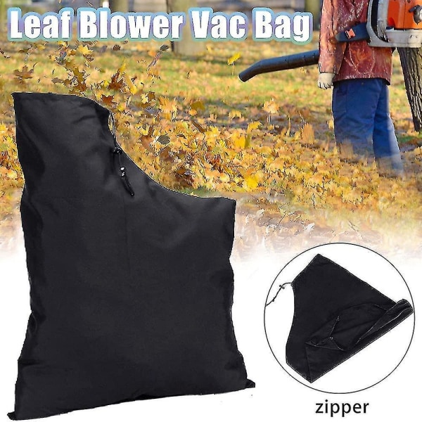 Løvblåser samlepose i polyester - Vakuum oppbevaringskvern løvblåserpose med glidelås og snøring for løvsugere og løvblåsere