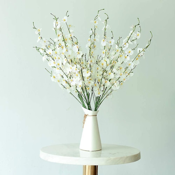 10 stk. Kunstige orkidéer Blomster Silke Falske orkidéer Blomster i løs vægt Blomster Kunstige til bryllup Hjemmekontor Deko Hvid