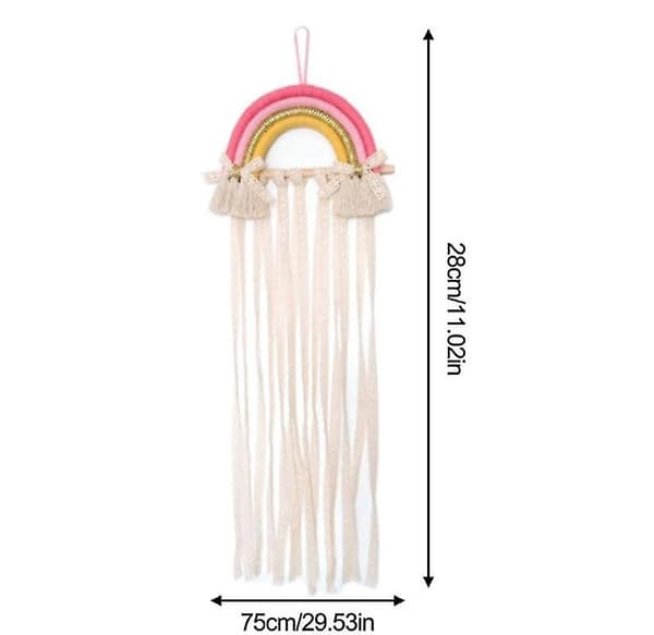 Hårklämmor Förvaring Flickor Diy Hårband Förvaring Boho Vägg Hängande Regnbåge, Heminredning