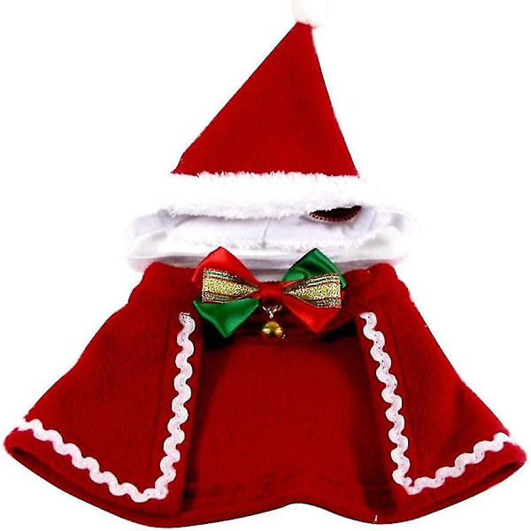 Julhundkappa med hatt, rolig husdjursjuldräkt, valp cosplaykläder (M)