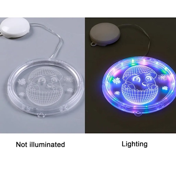 Påskhare Ägg Hängande LED Fönsterljus, Sugkopp Batteridriven Dekoration #3