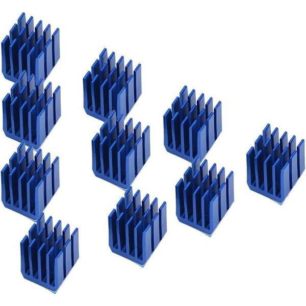 10-pack blå aluminium stegmotor kylflänsar för TMC2100 3D-skrivare（9912MM） longziming
