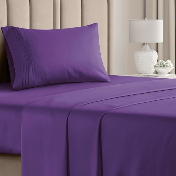 Twin Xl lakanset - Andningsbart & kylande - Sängkläder för högskolehem - Hotell lyxiga lakan - Extra mjuka lakan - Djupa fickor - Lätt att passa - 3 delar