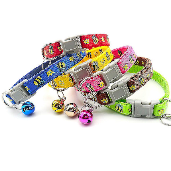 Kattkrage med bjällra accessoar justerbar kaninkrage krage saknas（röd）