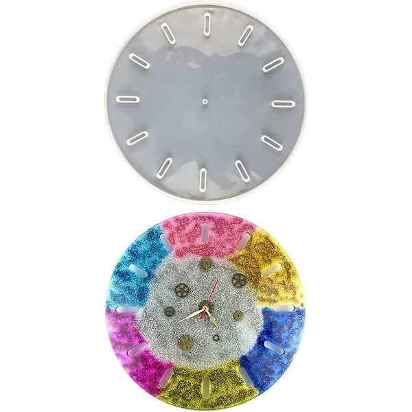 DIY-ur tilbehør i harpiks - runde/firkantede silikoneforme - DIY-epoxyforme - værktøj til smykkefremstilling - runde DIY-ur i harpiksform