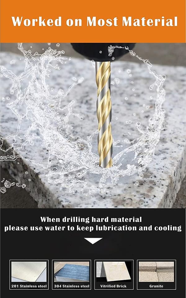 Multi-material boremaskinesæt med dobbelt rille karbidspids til fliser, beton, mursten, glas