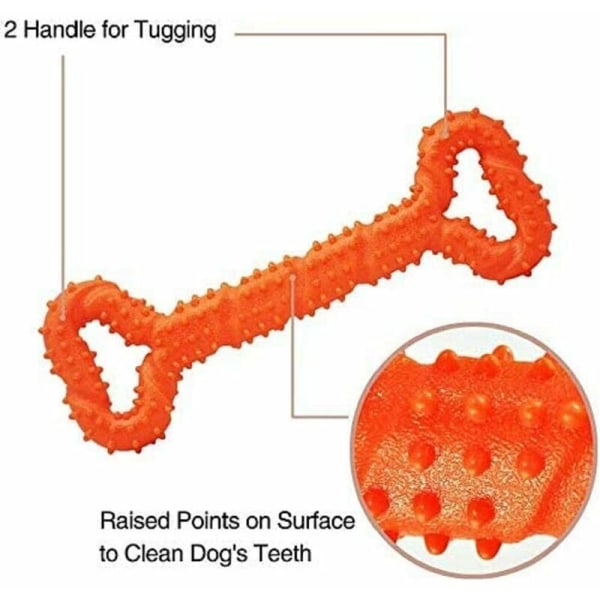 Oförstörbar hundleksak för aggressiva tuggare av stora raser, kraftfull tuggleksak för stora hundar, interaktiv leksak för stora hundar (orange)