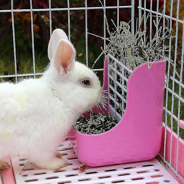 Plastik Kanin Foderautomat, Marsvin Hø Foderautomat, Marsvin Hø Foderautomat, Chinchilla Foder Skål (pink)