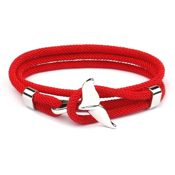 2 stk Simple Viking Whale Tail Rope Armbånd Justerbare Fashion Unisex smykker