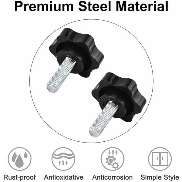 6-pack M8 50 44 vingmuttrar vingmuttrar, räfflade plaststjärnknopp vingmuttrarklämmor