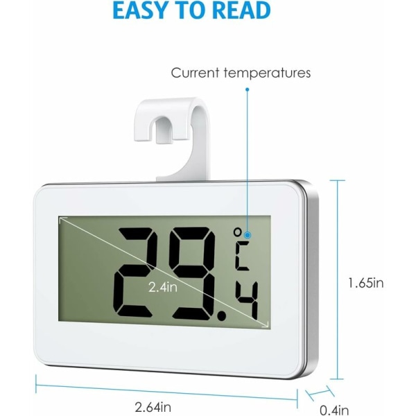 Kyltermometer, 2 minikyltermometrar med lättläst LCD-display