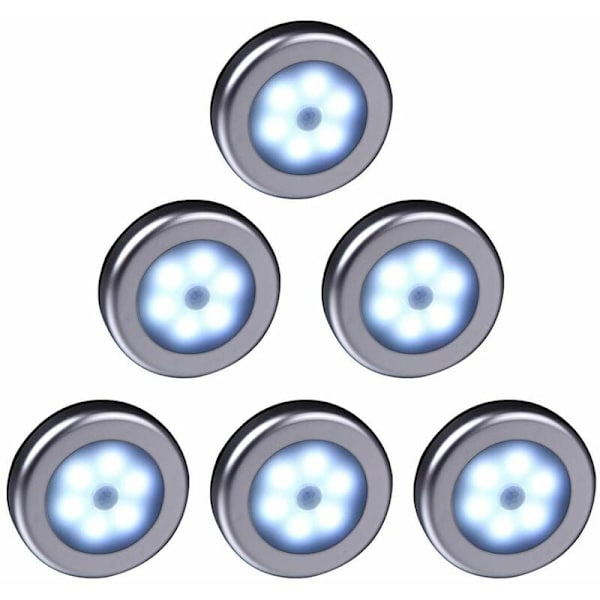 Trådlös LED-lampa med rörelsesensor för sovrumskorridor (vitt ljus) 6 st