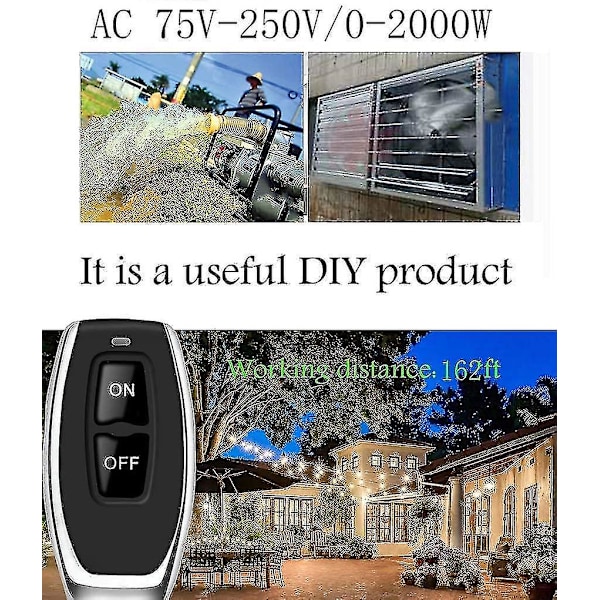 433mhz trådlös fjärrkontrollbrytare med hög effekt, Ac 220v/240v/110v 30a Rf Cisea fjärrkontroll