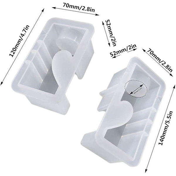 Tealight Holder Resin Mold Silicone | Hollowed-out Heart Shape Rectangular Tealight Holder Molds