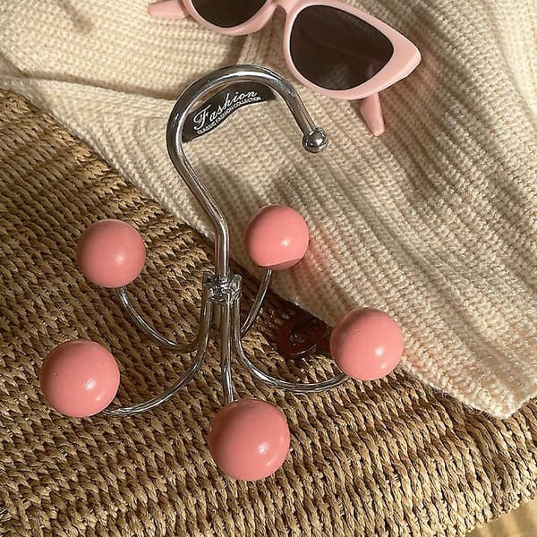 Multifunktionell roterande krok 5 krokar (rosa)