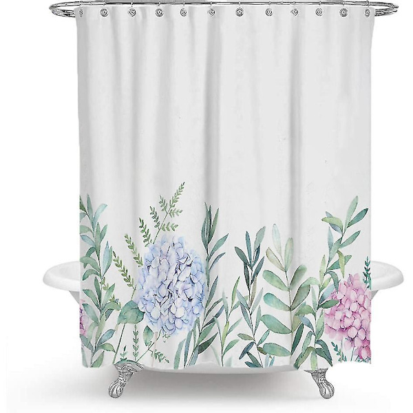 Sjælden Perle Sjælden Bruseforhæng Polyester 180 x 180cm Grønne Blade Blomster